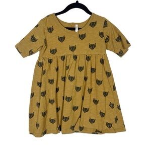 Rylee + Cru Mustard Fox Print Dress